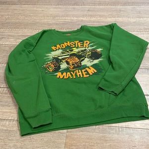 Monster truck vintage sweatshirt green womens